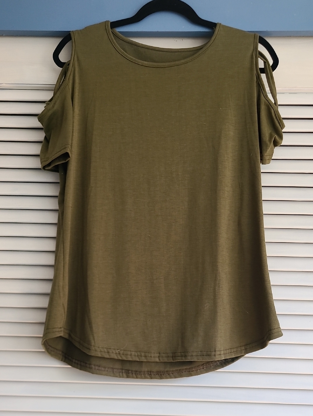 Olive Cold-Shoulder Women's Top
